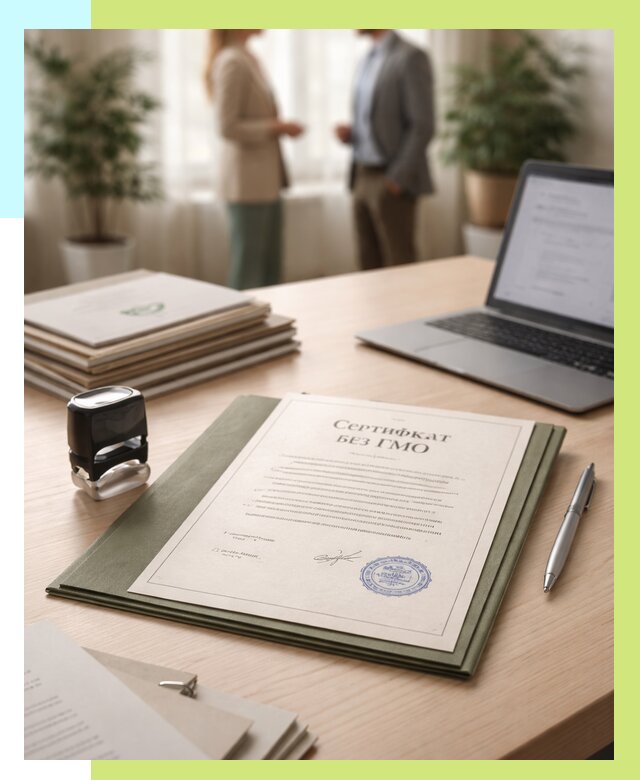 Сертификат без ГМО в Котельниках от 7964 р. оформить срочно Алешин-Ктн